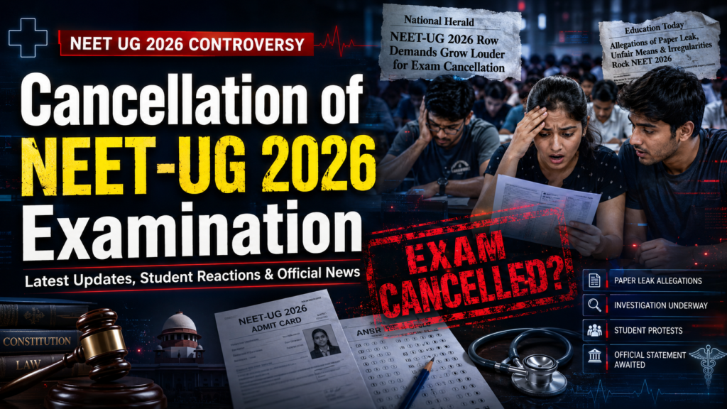 Cancellation of NEET-UG 2026 Examination: Reasons, Latest Updates & Impact on Students
