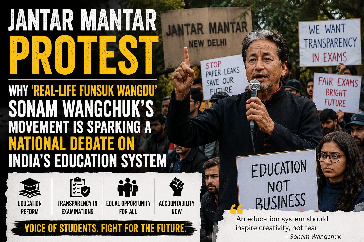 Jantar Mantar Protest: Why ‘Real-Life Funsuk Wangdu’ Sonam Wangchuk’s Movement Is Sparking a National Debate on India’s Education System